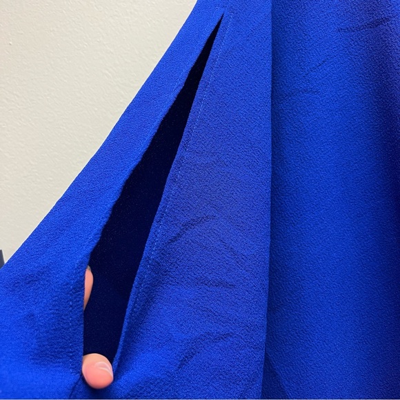 Adrianna Papell Plus Draped Popover Blouson Sheath Dress In Blue Womens Size 20 - Picture 6 of 12